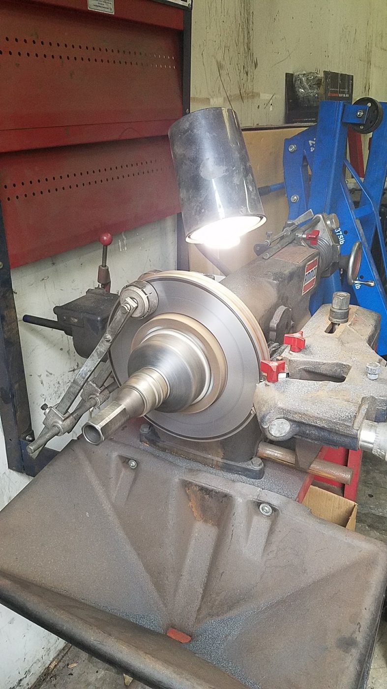 Resurfacing a brake rotor